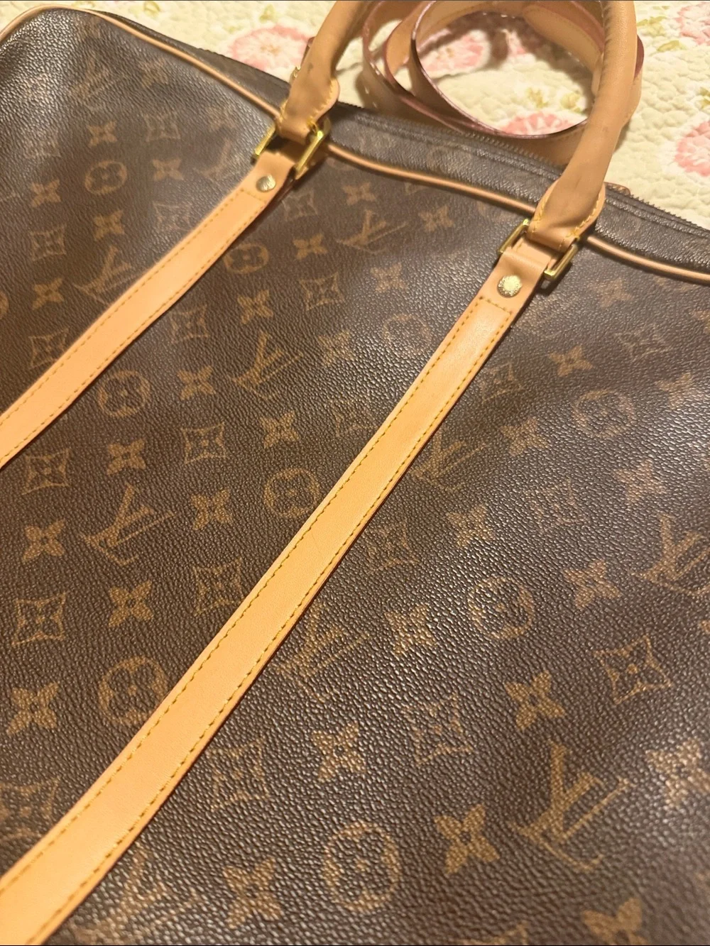 Brown Monogram Canvas Travel Briefcase 12”x 15”